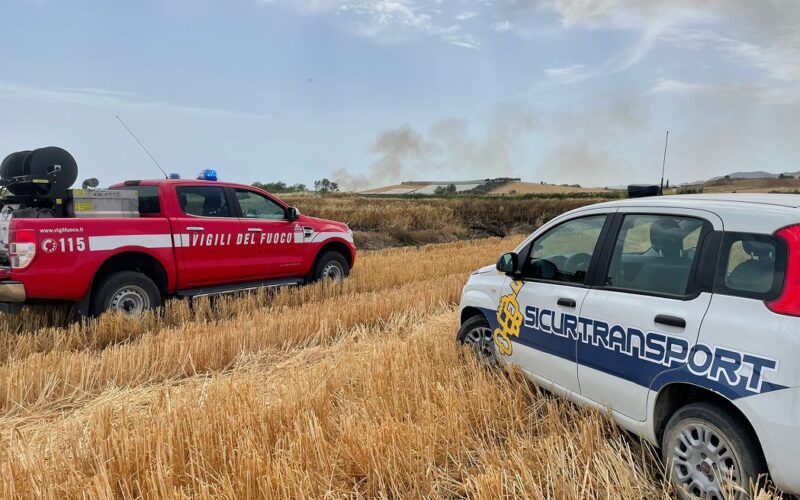 Gela: bruciano le contrade, un altro incendio di grano. I vigilantes intervengono e danno subito l’allarme