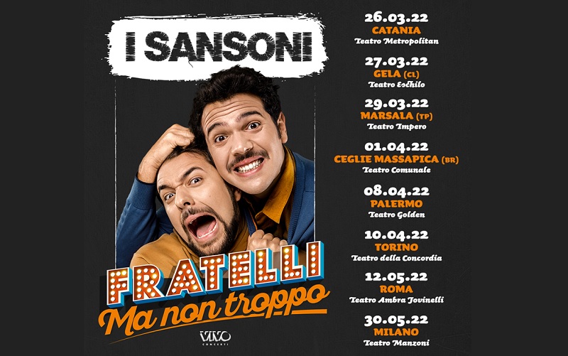 «Fratelli… ma non troppo», lo spettacolo dei Sansoni farà tappa al teatro Eschilo di Gela