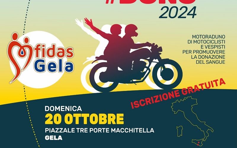 Gela, il 20 ottobre l’iniziativa «Metti in moto il dono». Attesi motociclisti da tutta la Sicilia