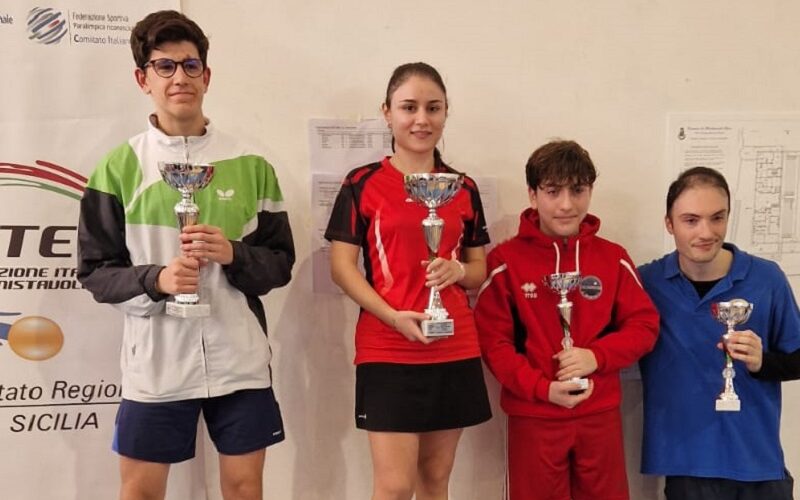 Gela: Federica Domicoli, asso del tennis tavolo. In finale batte il forte under 17 Gabriele Nicosia